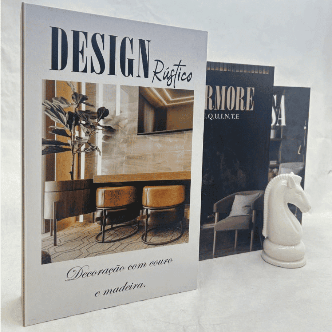 kit de Livros Decorativos 3 Peças