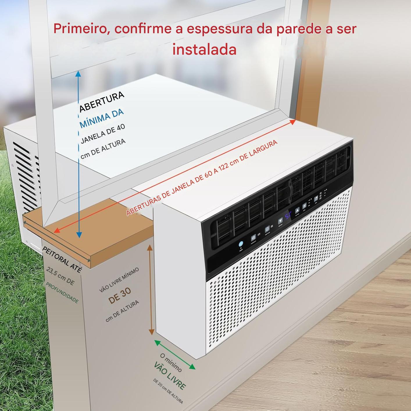 Arcondicionado de Ventana de 10,000 BTU: habilitado para WiFi, operação silenciosa, compatível com a janela (largura do peitoril de até 28 cm)