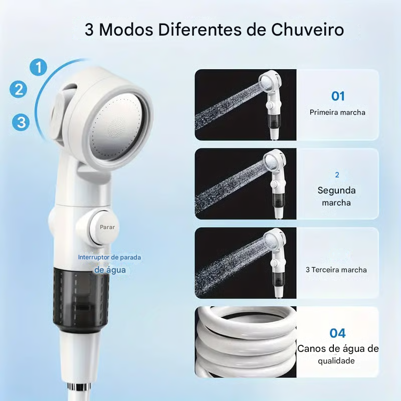 Chuveiro Elétrico Portátil para Acampamento ao Ar Livre