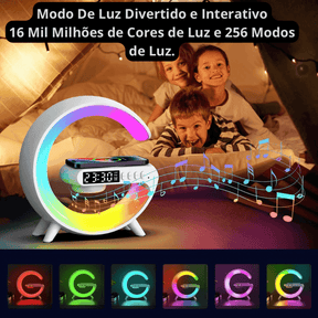 Luminária Multifuncional Carregador por Indução e Alto Falante