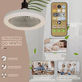 Luminária Com Ventilador e Luz De Teto Com Controle