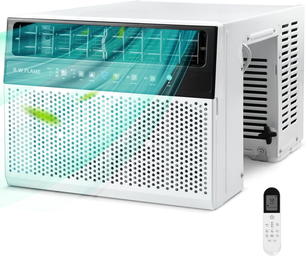 Arcondicionado de Ventana de 10,000 BTU: habilitado para WiFi, operação silenciosa, compatível com a janela (largura do peitoril de até 28 cm)
