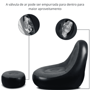 Poltrona e Puff Inflável Descanso Preguiçoso